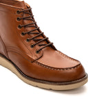 Bota Casual Masculina Fascar Moc Toe Marrom Em Couro