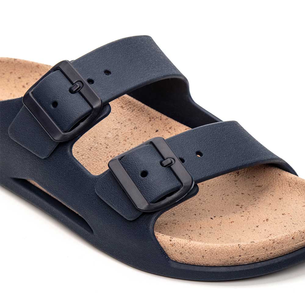 Chinelo Masculino Fascar com Tiras Ajustáveis Azul-Marinho em Borracha