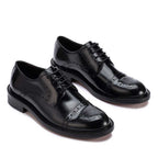 Sapato Masculino Social Derby com Brogue Fascar Preto em Couro