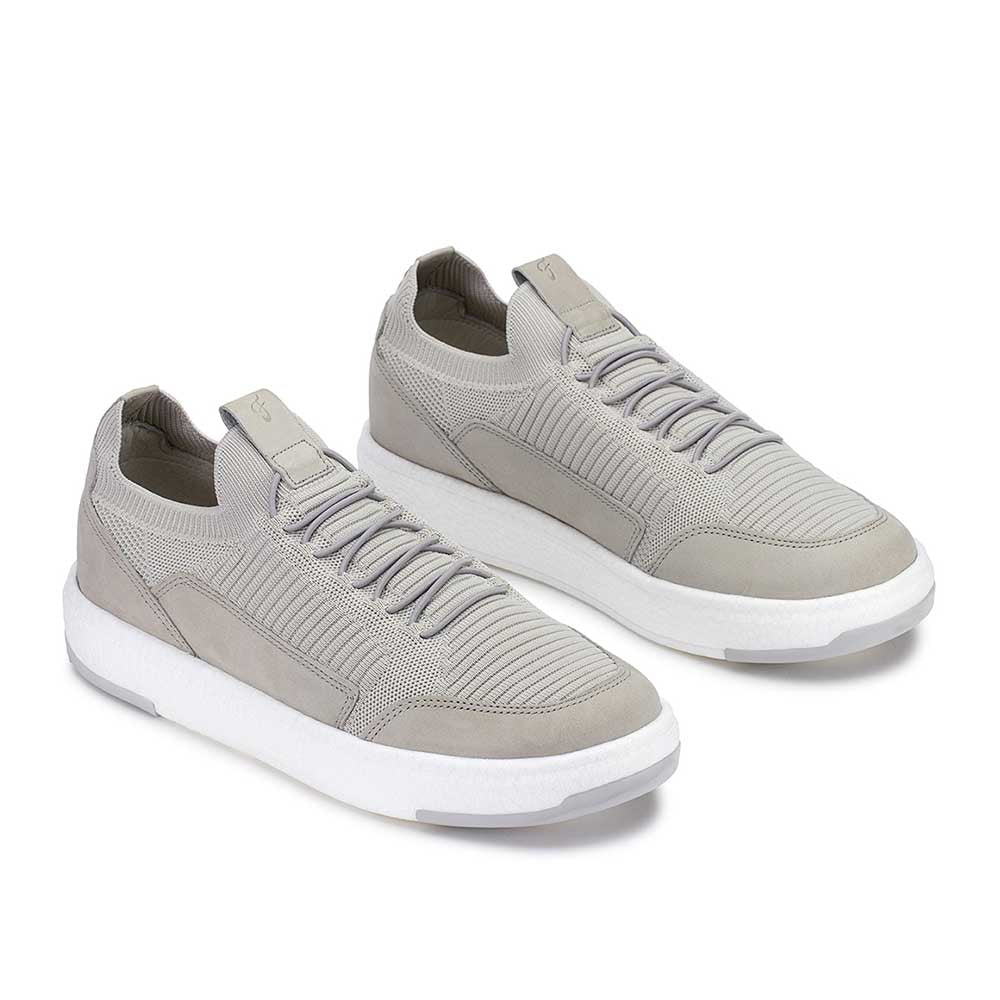 Tênis Masculino Casual Fascar Izi Cinza Em Knit