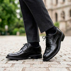 Sapato Masculino Social Derby com Brogue Fascar Preto em Couro