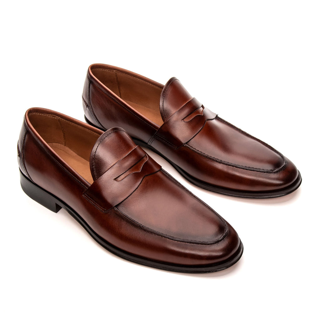 Mocassim Masculino Social Fascar Penny Loafer Marrom em Couro