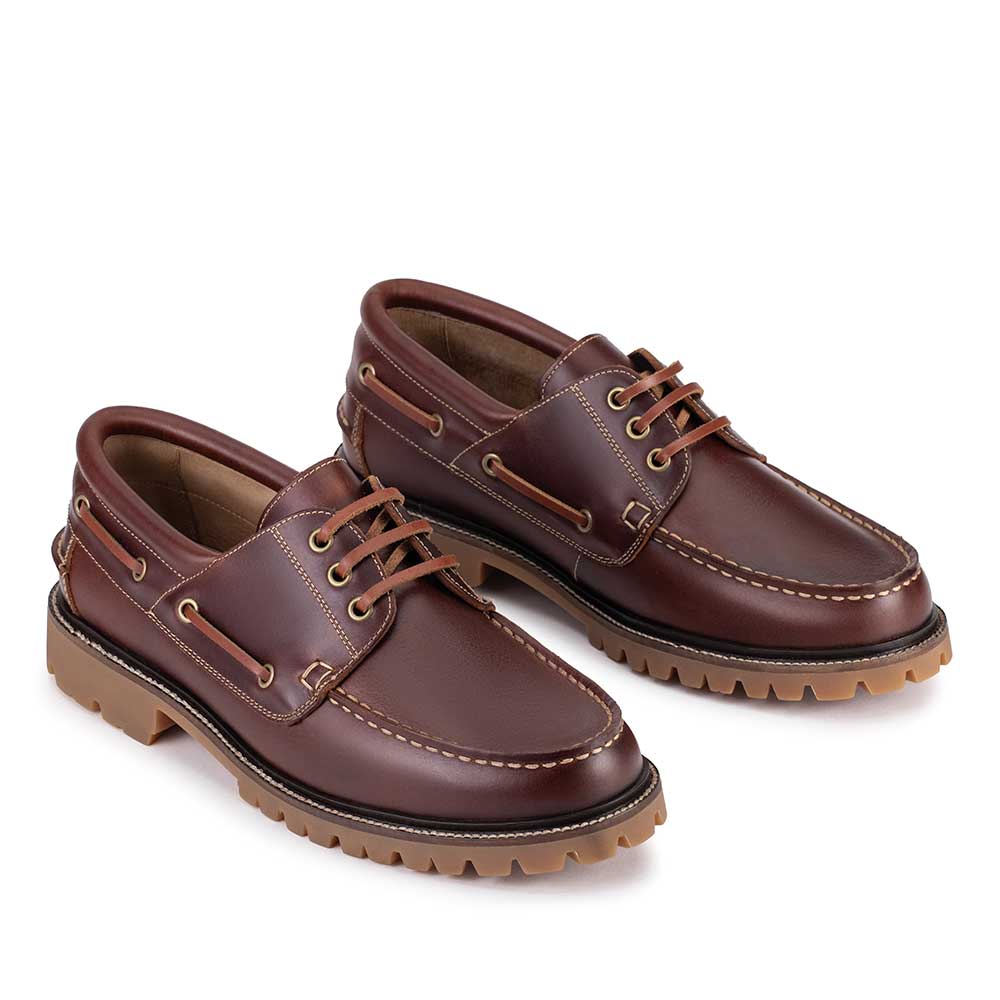 Docksider Masculino Fascar Whisky em Couro