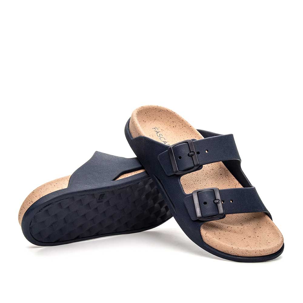 Chinelo Masculino Fascar com Tiras Ajustáveis Azul-Marinho em Borracha