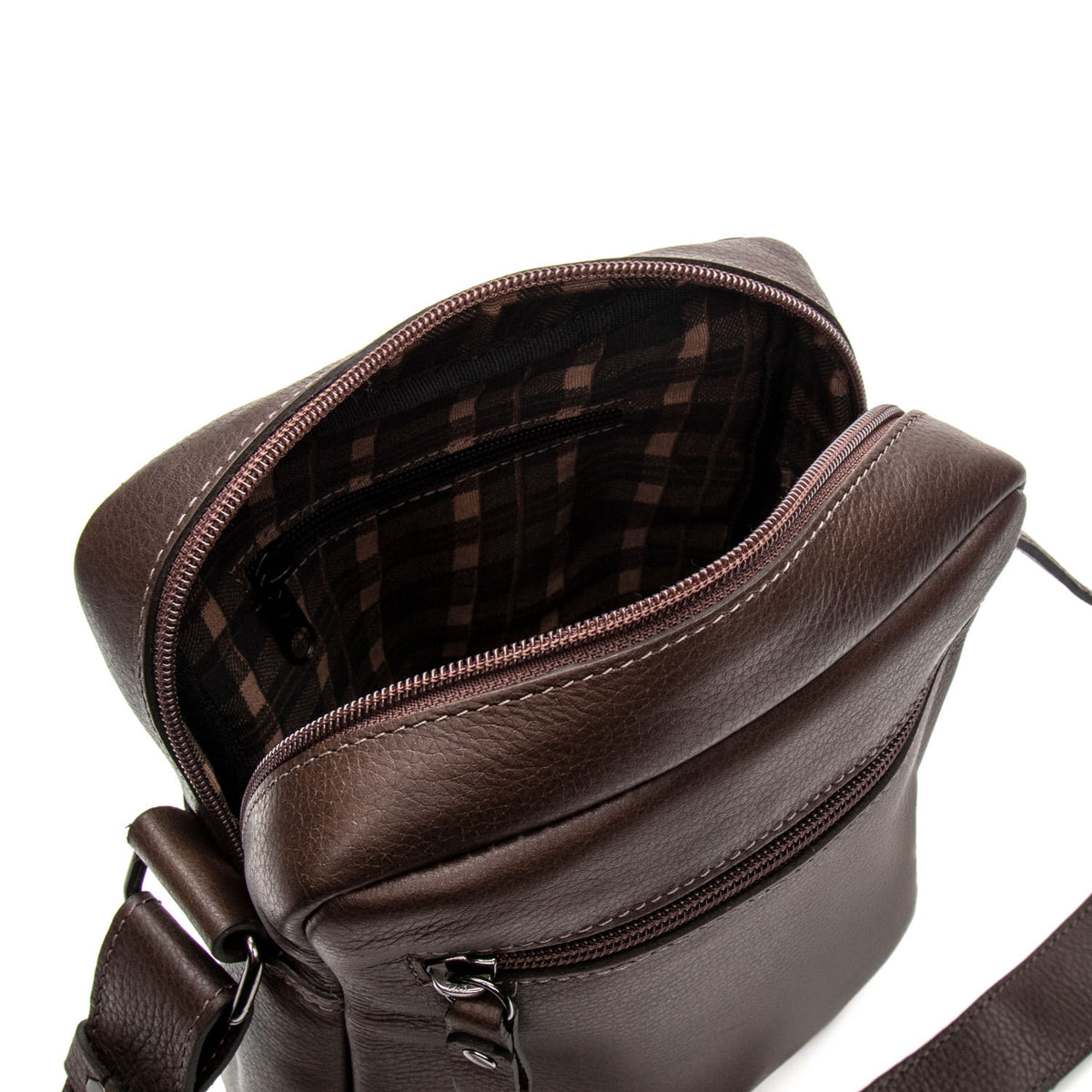 Bolsa Masculina Shoulder Bag Fascar Marrom em Couro