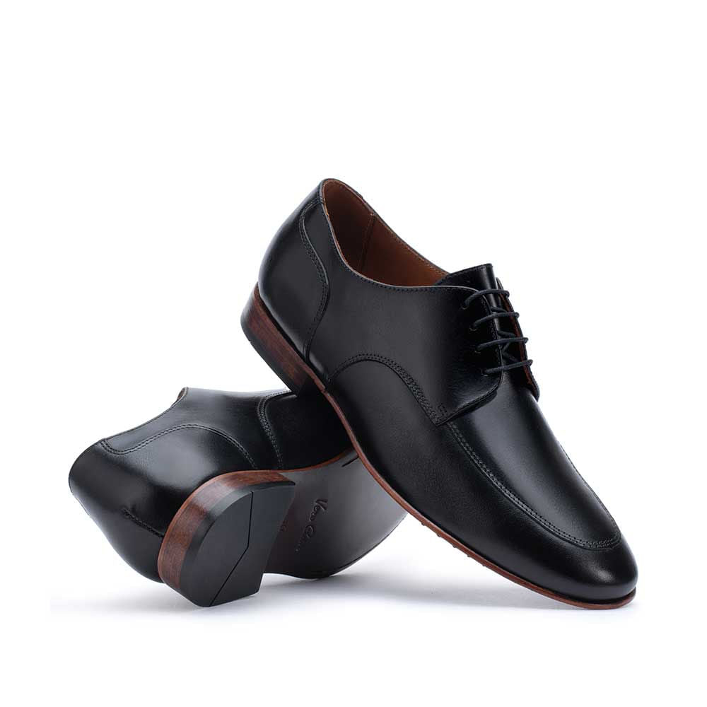 Sapato Masculino Social Derby Fascar Preto Em Couro