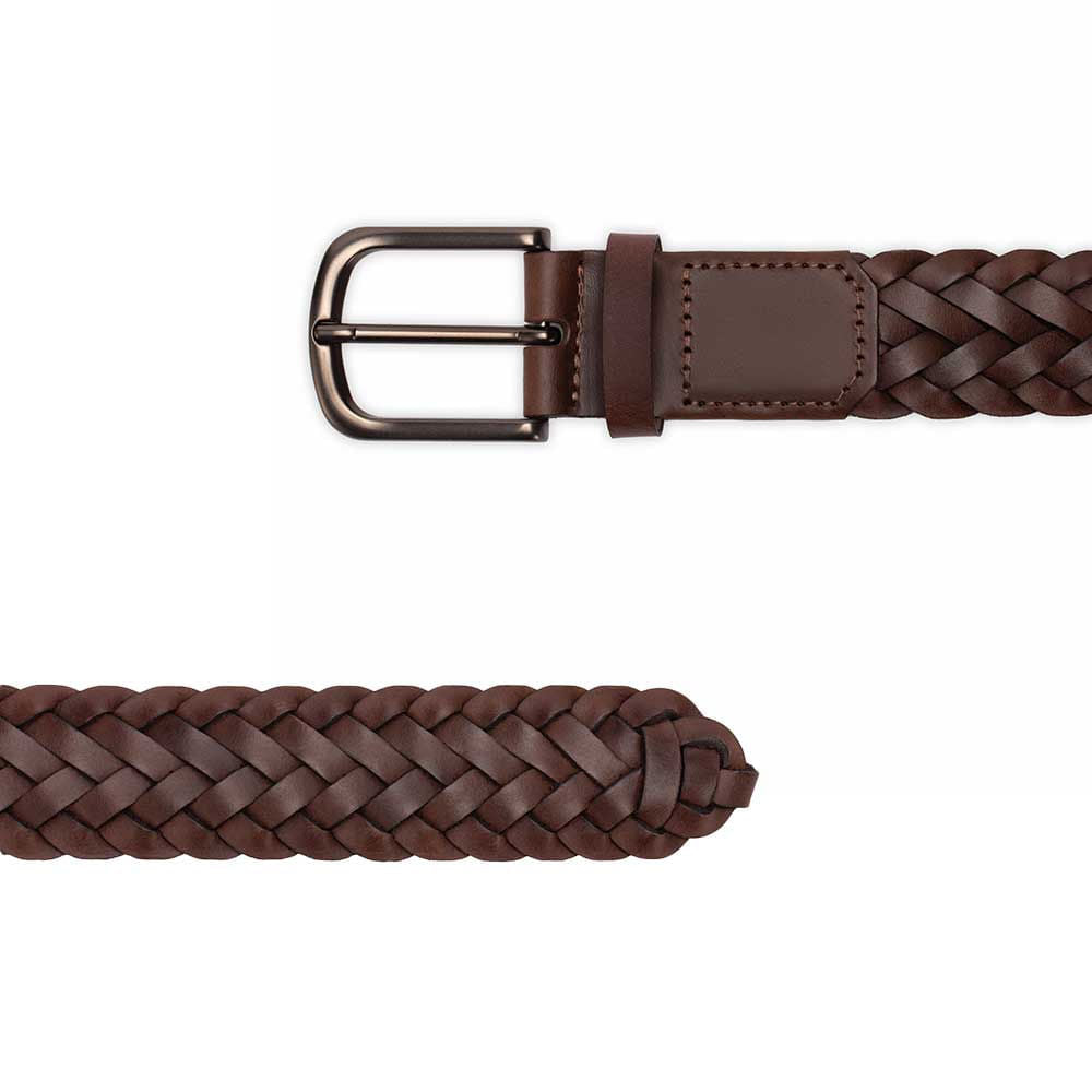 Cinto Masculino Casual Fascar Marrom em Couro
