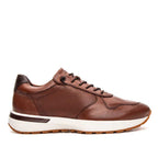 Tênis Casual Masculino Jogging Fascar IZI Marrom em Couro