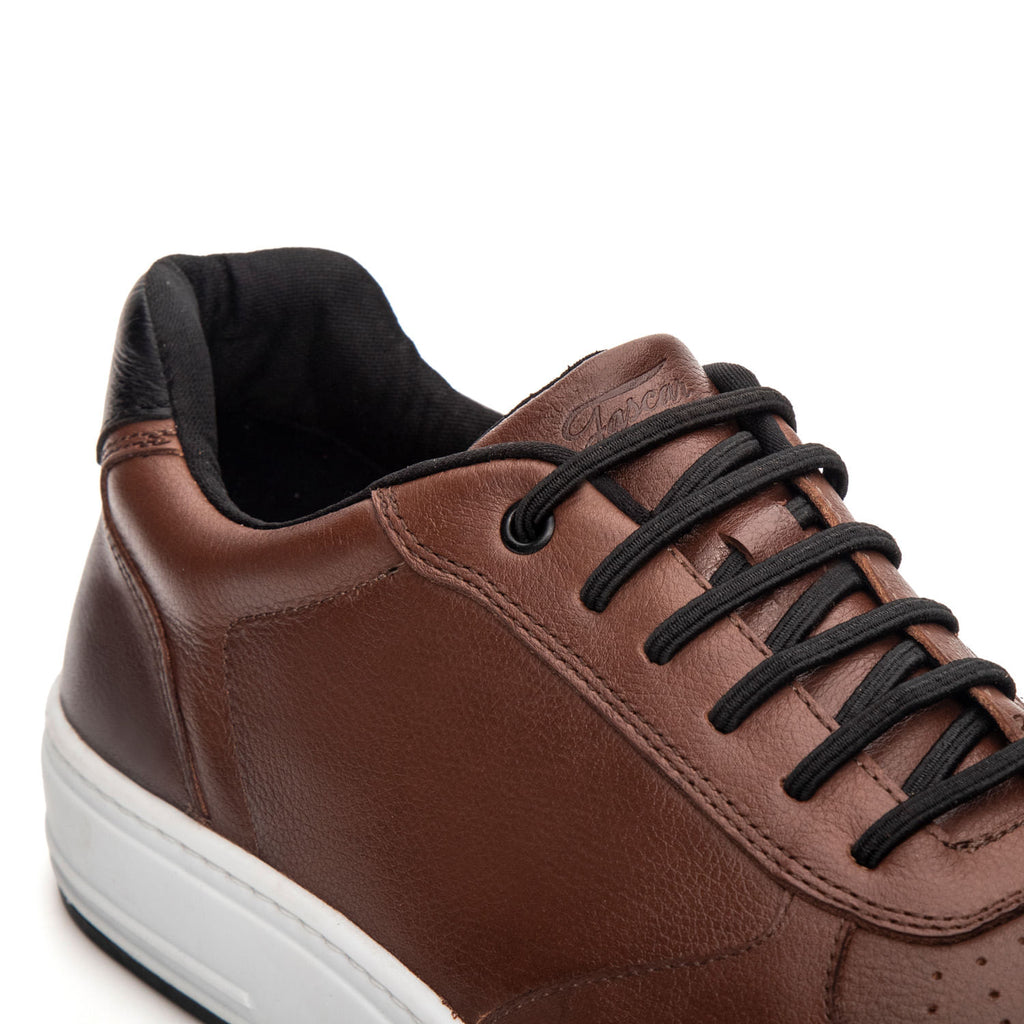 Tênis Casual Masculino Fascar IZI Marrom em Couro