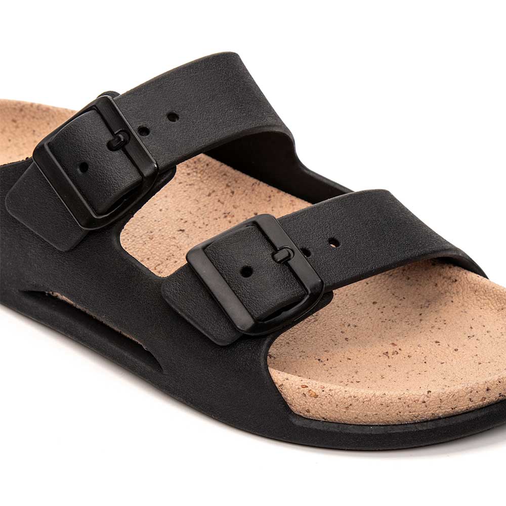 Chinelo Masculino Fascar com Tiras Ajustáveis Preto em Borracha