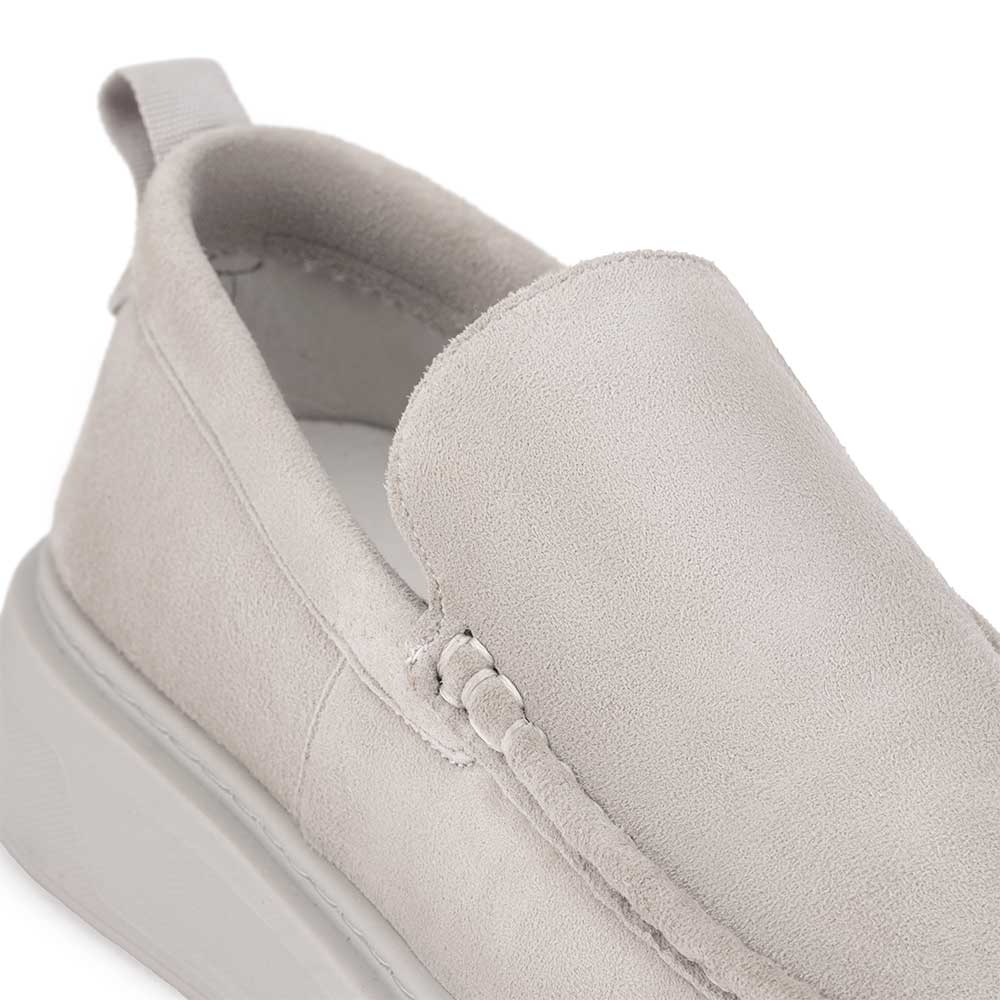 Tênis Masculino Casual Slip-On Fascar Off-White em Couro