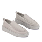 Tênis Masculino Casual Slip-On Fascar Off-White em Couro