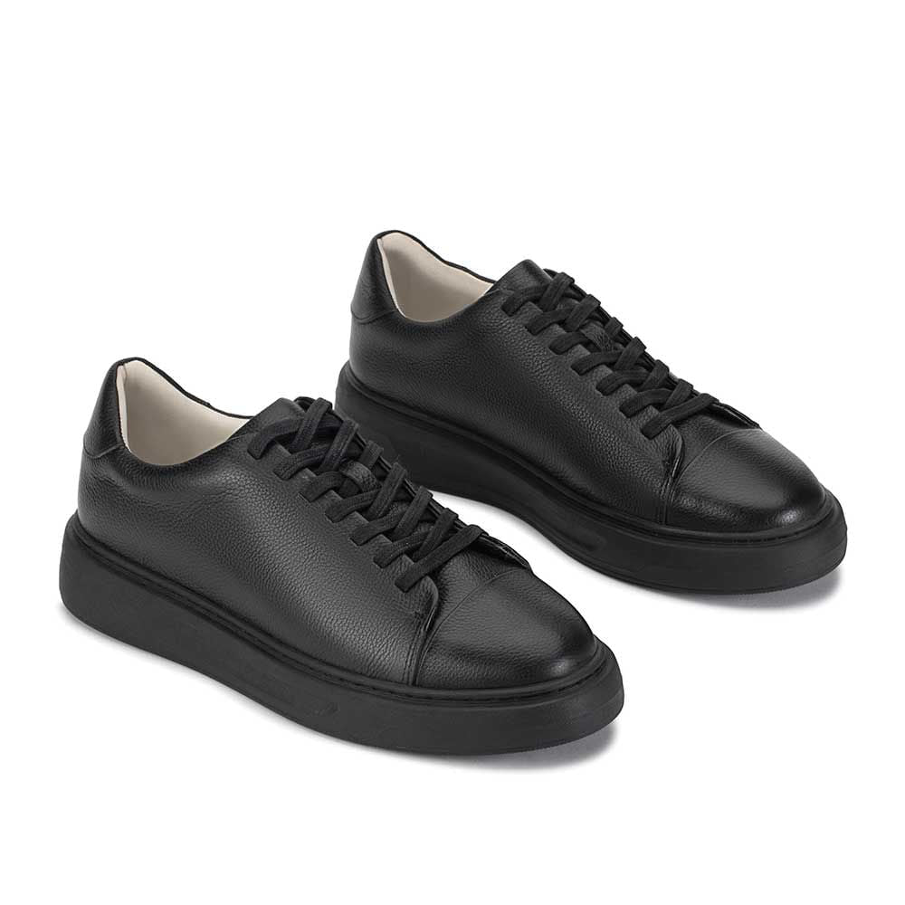 Tênis Masculino Casual Fascar Preto em Couro