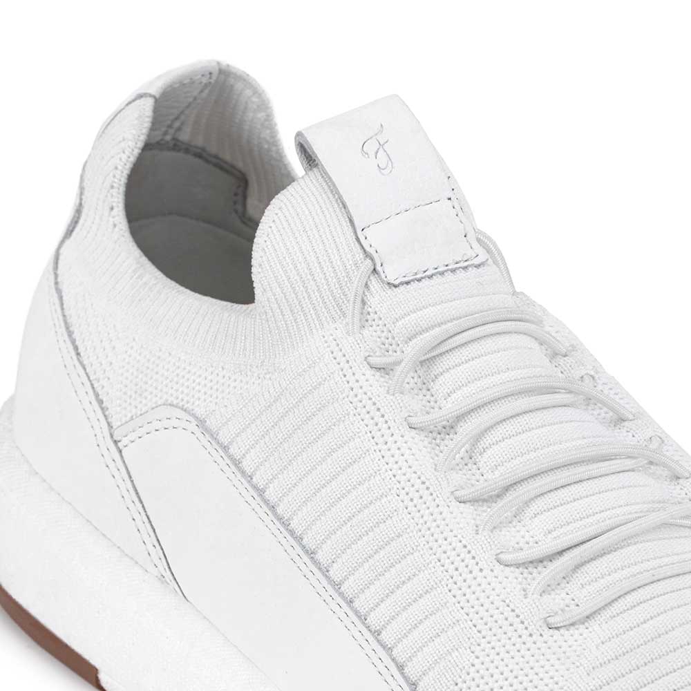 Tênis Masculino Casual Fascar Izi Branco Em Knit