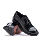 Sapato Masculino Social Derby com Brogue Fascar Preto em Couro