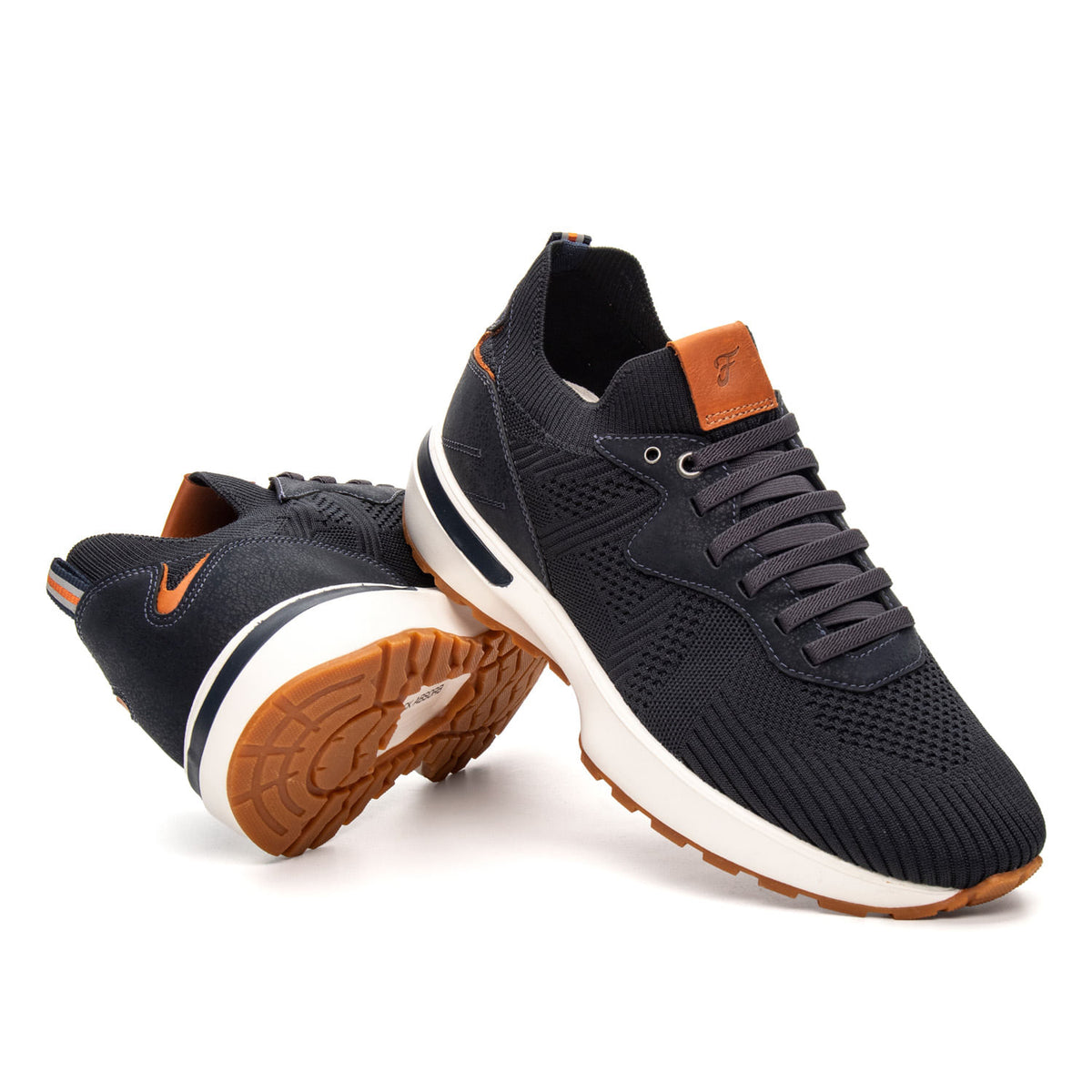 Tênis Casual Masculino Jogging Fascar IZI Azul- Marinho em Knit