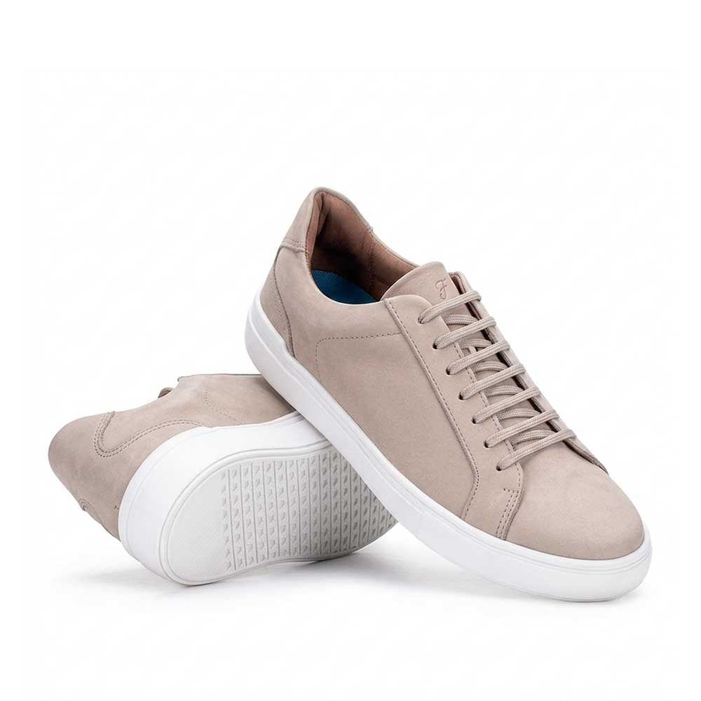 Sapatênis Masculino Casual Fascar Braga Off-White Em Couro