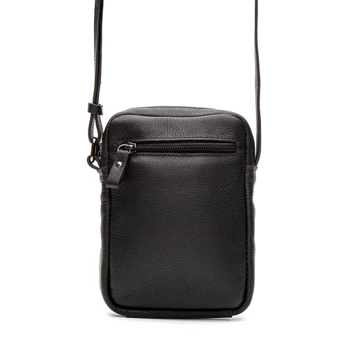 Bolsa Masculina Shoulder Bag Fascar Preta em Couro