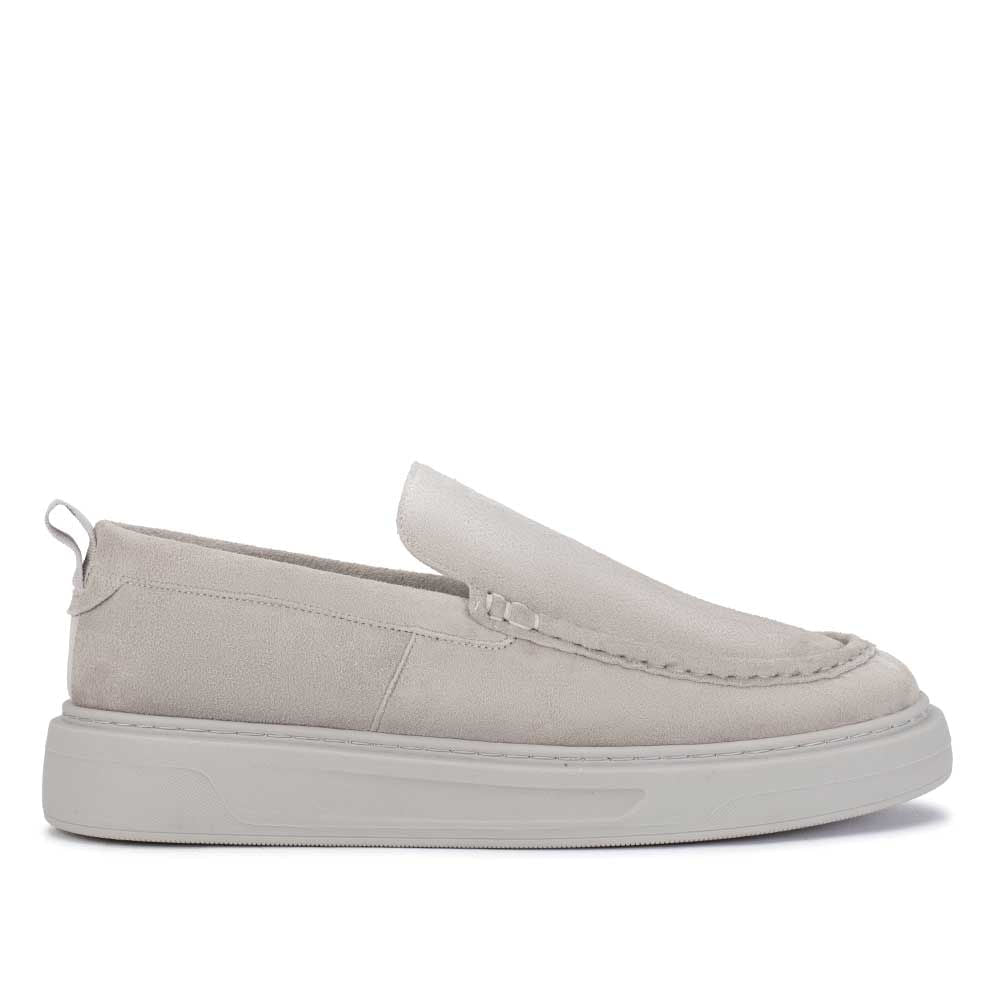 Tênis Masculino Casual Slip-On Fascar Off-White em Couro