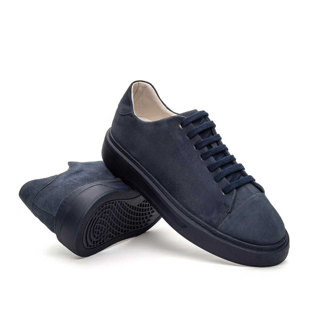 Tênis Masculino Casual Fascar Azul em Couro