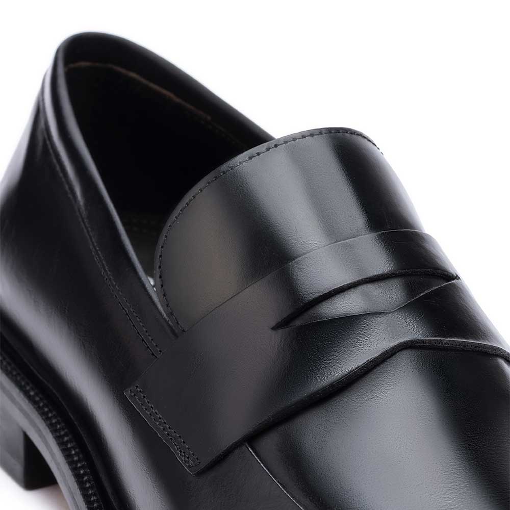 Mocassim Masculino Social Penny Loafer Fascar Preto em Couro