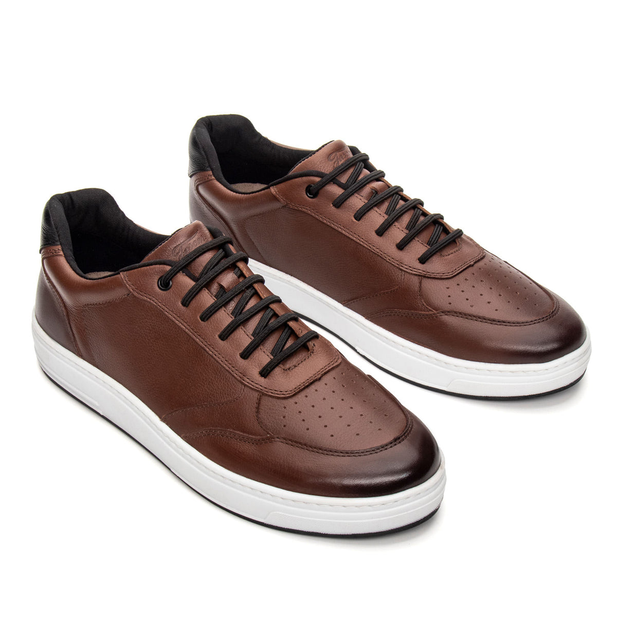 Tênis Casual Masculino Fascar IZI Marrom em Couro