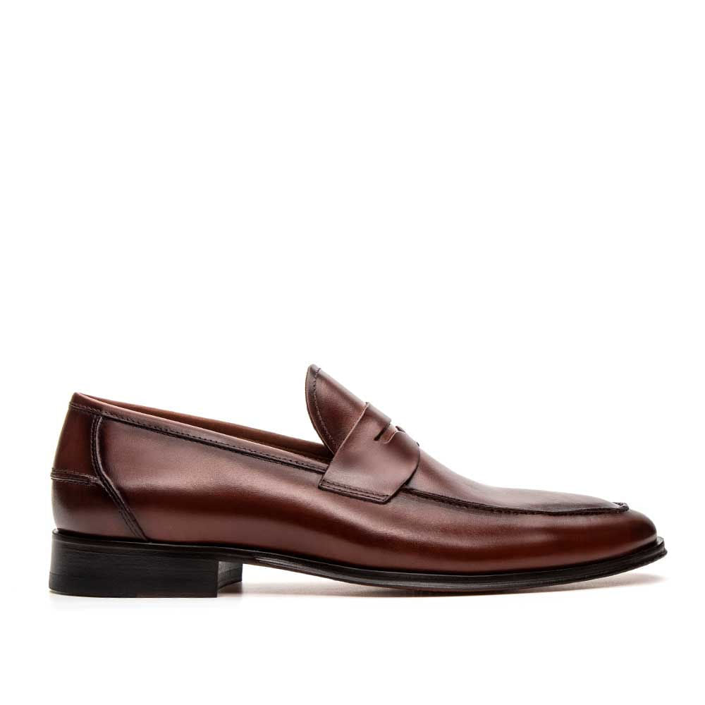 Mocassim Masculino Social Fascar Penny Loafer Marrom em Couro