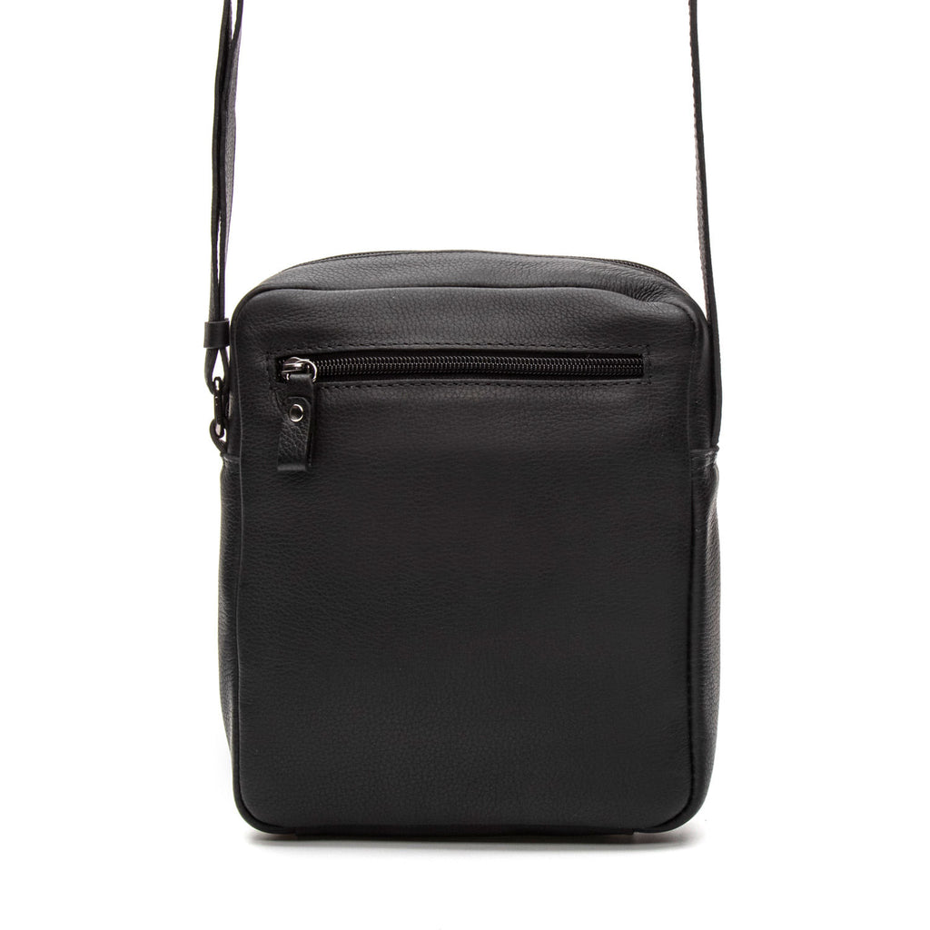 Bolsa Masculina Shoulder Bag Fascar Preta em Couro