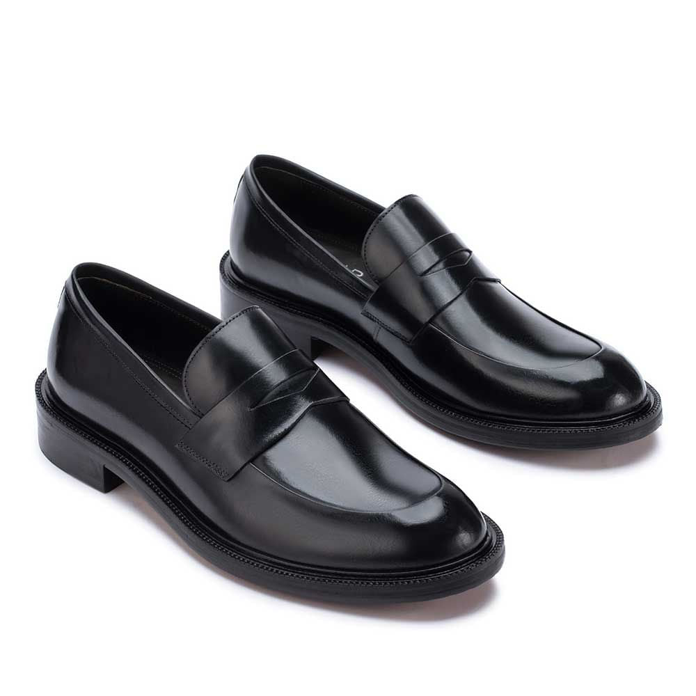 Mocassim Masculino Social Penny Loafer Fascar Preto em Couro