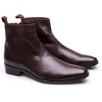 Bota Masculina Social Fascar Marrom Em Couro