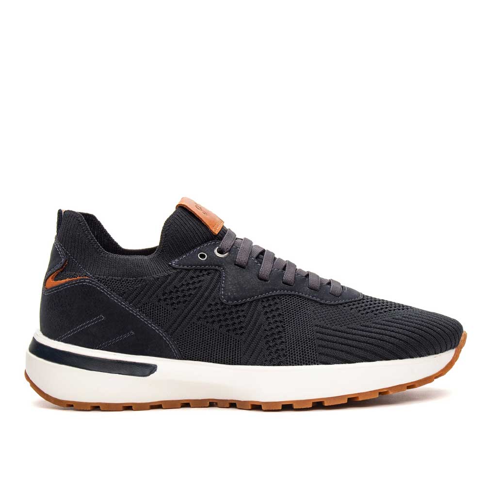 Tênis Casual Masculino Jogging Fascar IZI Azul- Marinho em Knit