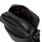 Bolsa Masculina Shoulder Bag Fascar Preta em Couro