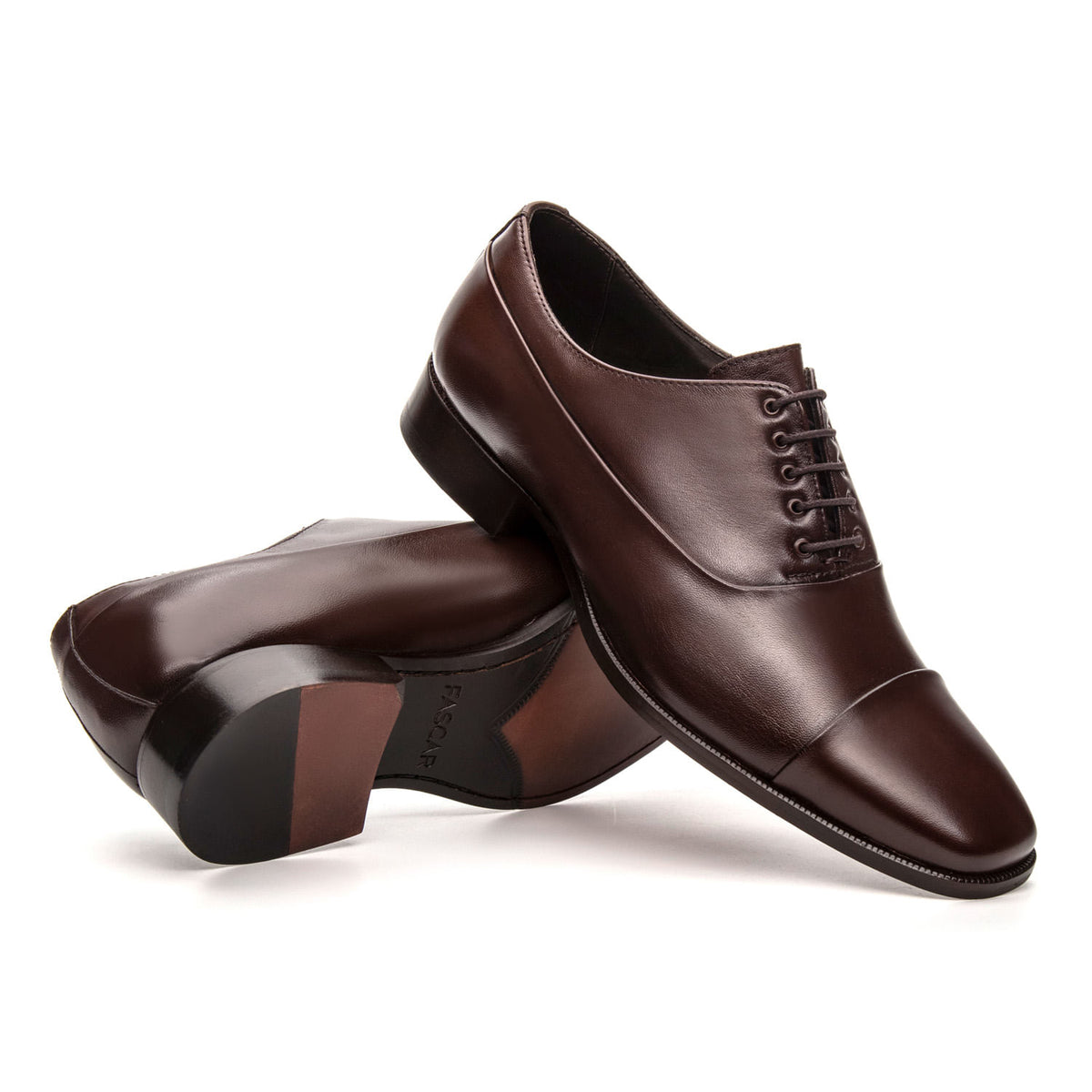 Sapato Masculino Social Fascar Oxford Marrom em Couro