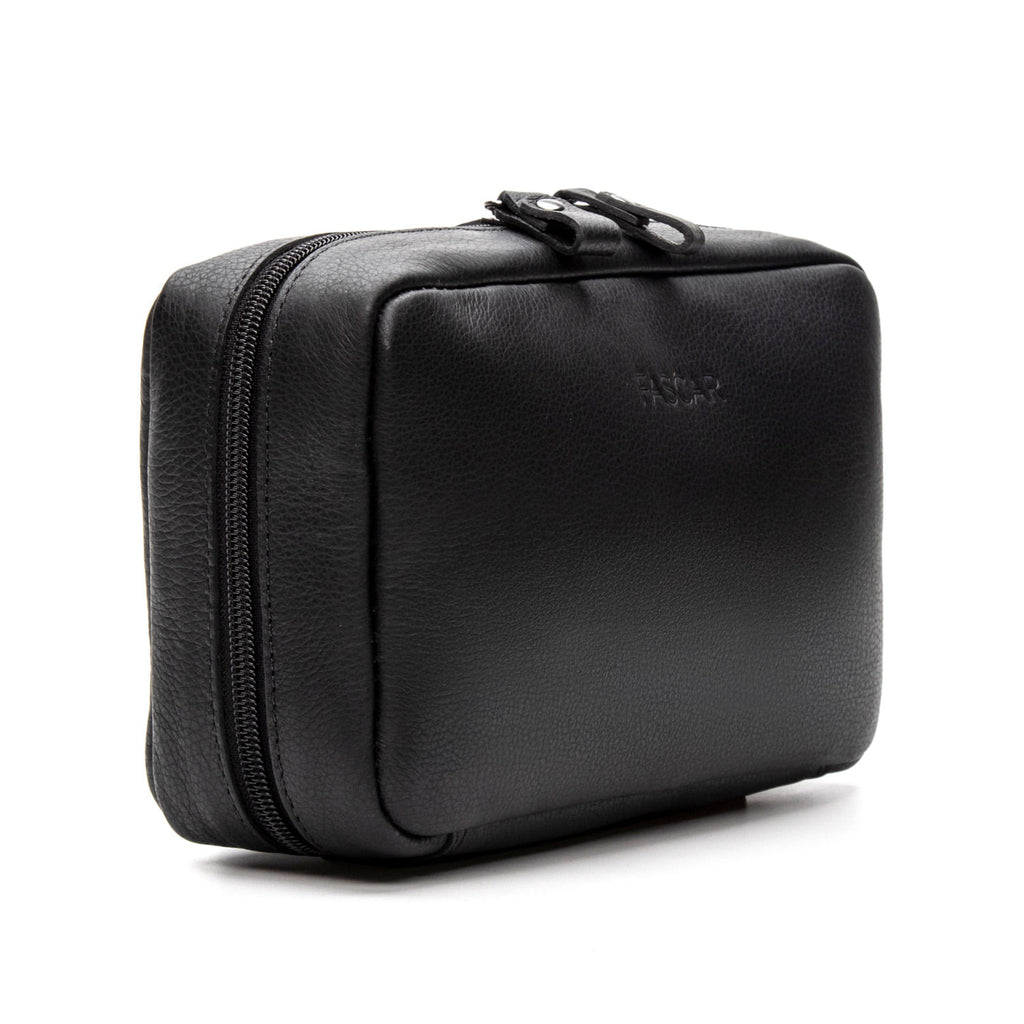 Estojo Organizador Masculino Multifuncional Fascar Preto em Couro