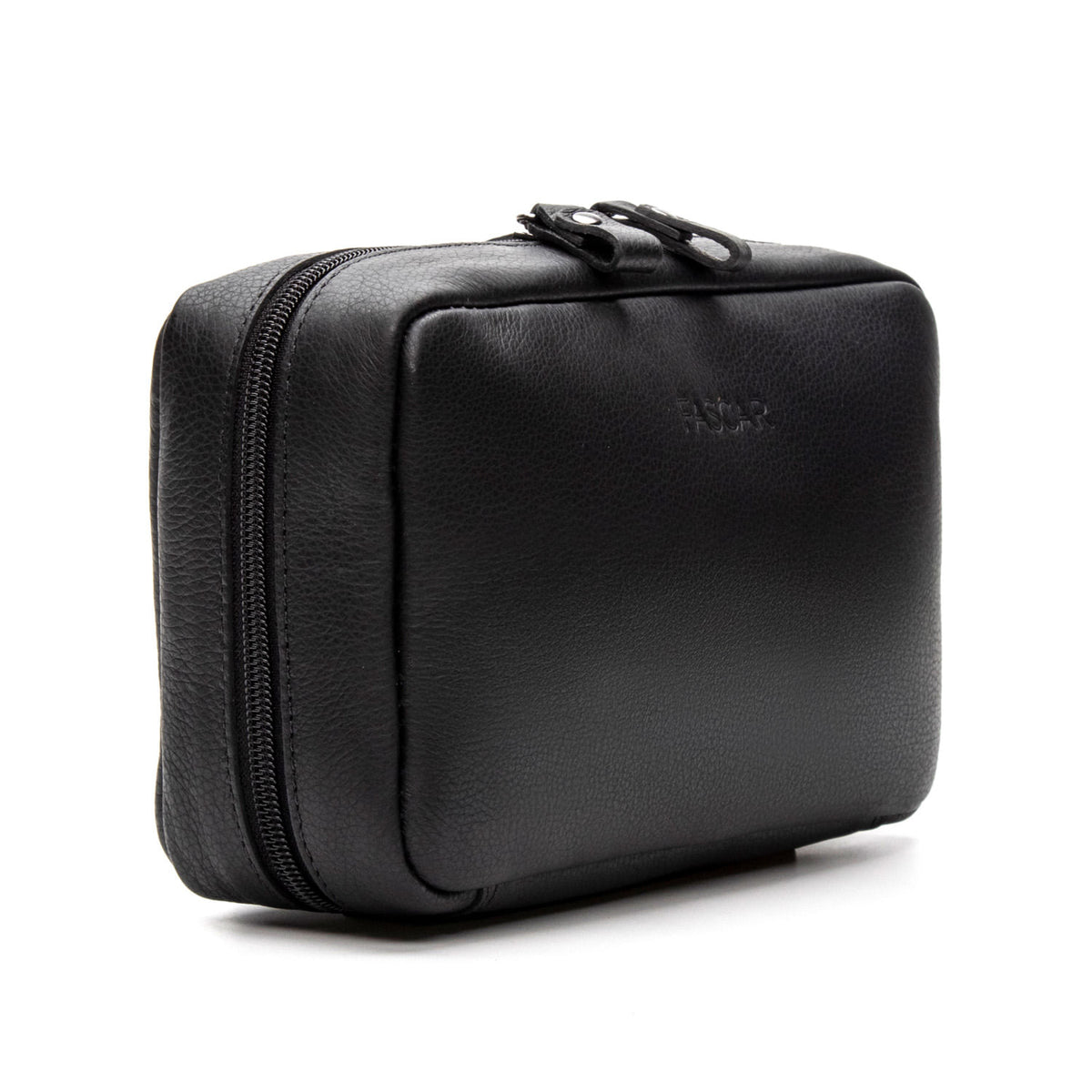 Estojo Organizador Masculino Multifuncional Fascar Preto em Couro