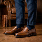Mocassim Masculino Social Penny Loafer Fascar Marrom em Couro