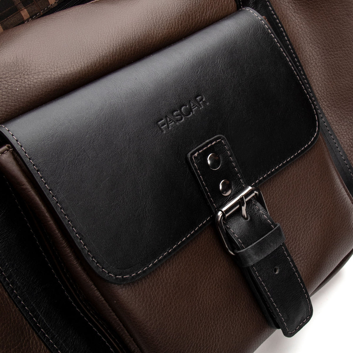 Bolsa Masculina de Viagem Fascar Marrom em Couro