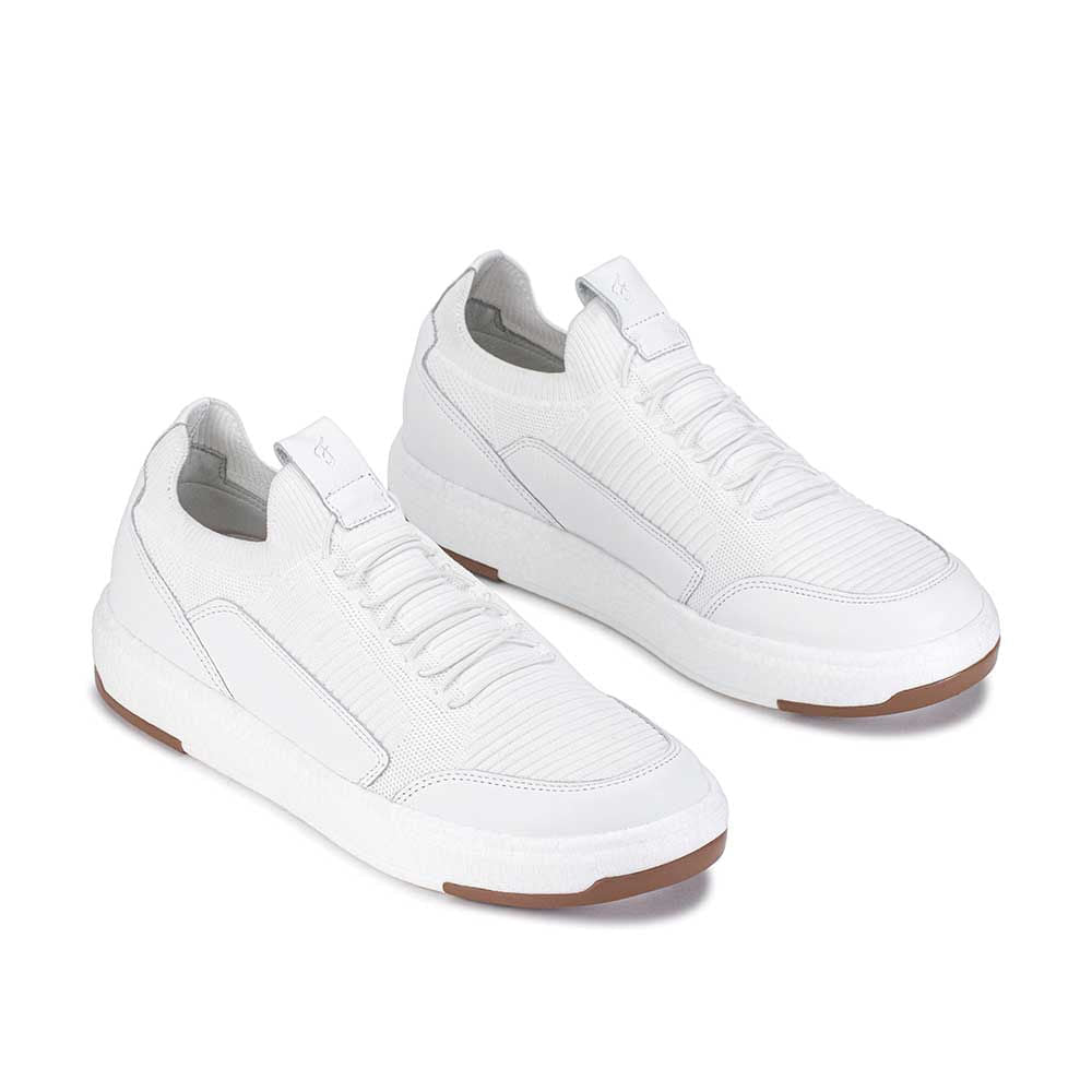 Tênis Masculino Casual Fascar Izi Branco Em Knit