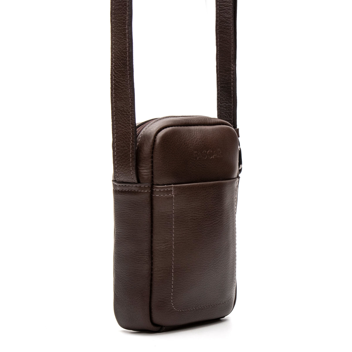 Bolsa Masculina Shoulder Bag Fascar Marrom em Couro