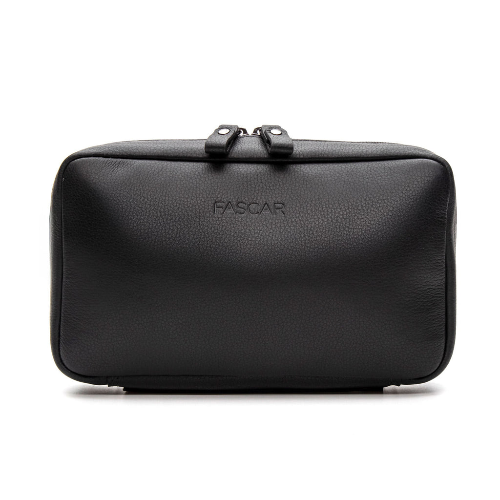 Estojo Organizador Masculino Multifuncional Fascar Preto em Couro