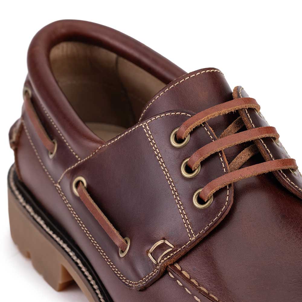 Docksider Masculino Fascar Whisky em Couro