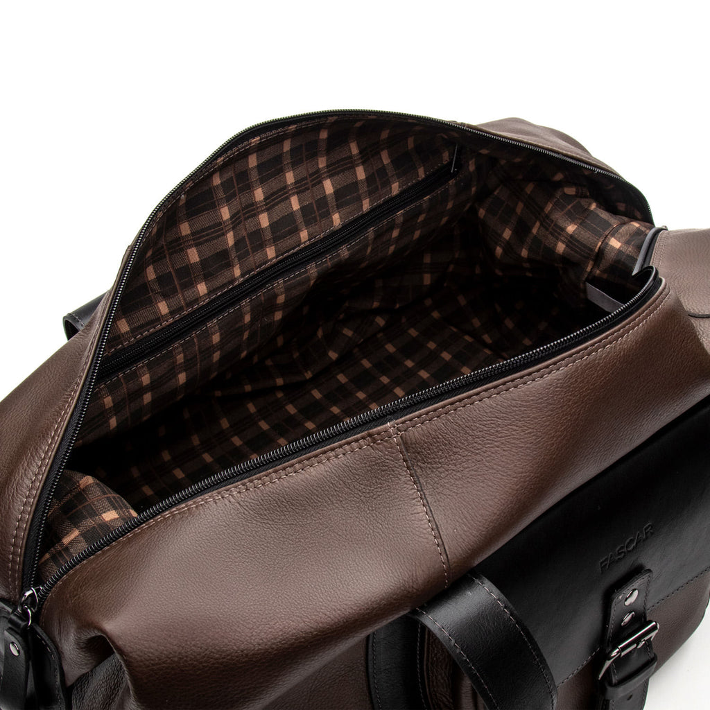 Bolsa Masculina de Viagem Fascar Marrom em Couro