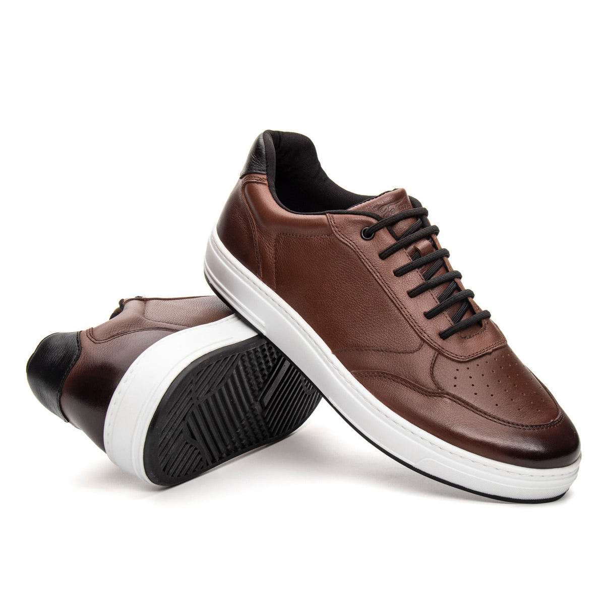 Tênis Casual Masculino Fascar IZI Marrom em Couro