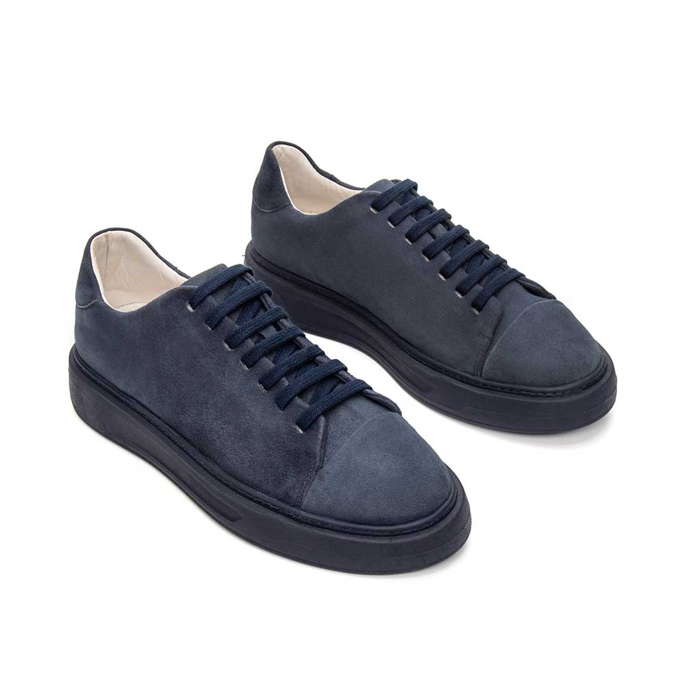 Tênis Masculino Casual Fascar Azul em Couro