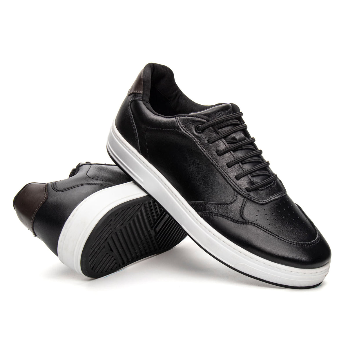Tênis Casual Masculino Fascar IZI Preto em Couro