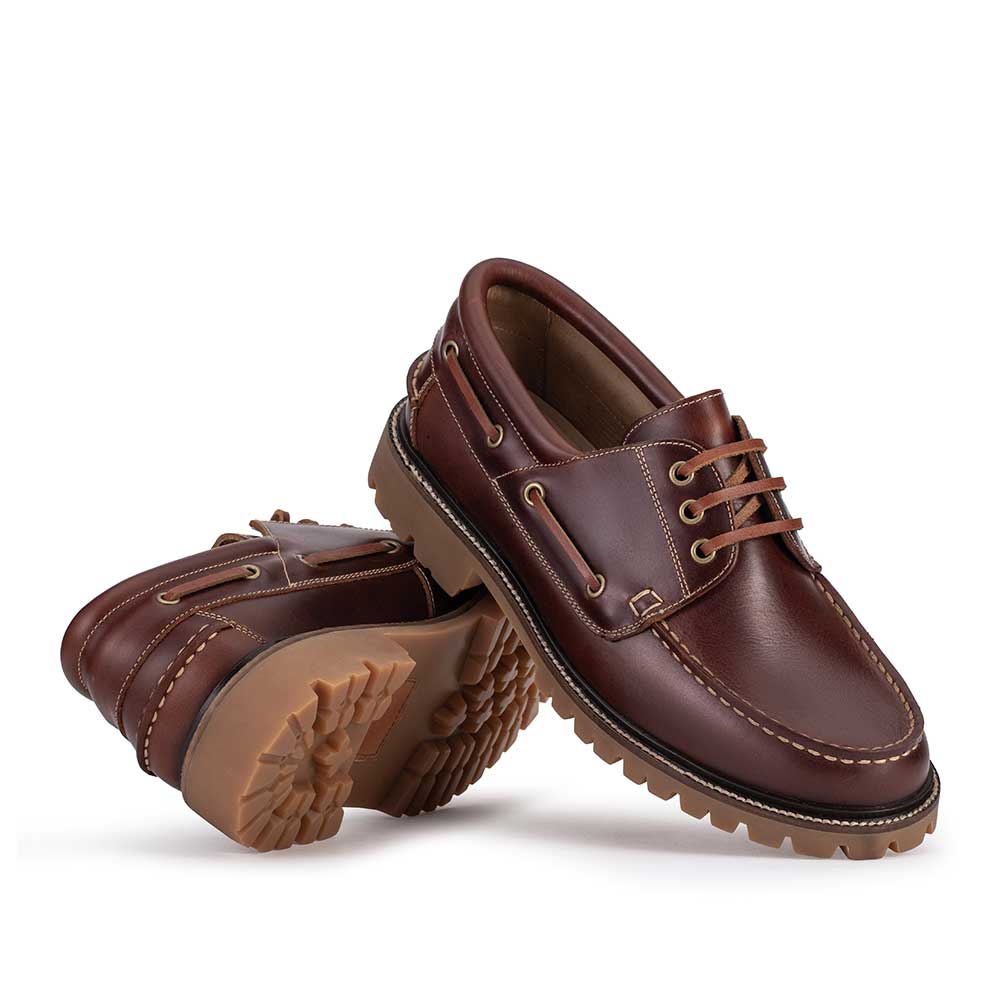 Docksider Masculino Fascar Whisky em Couro