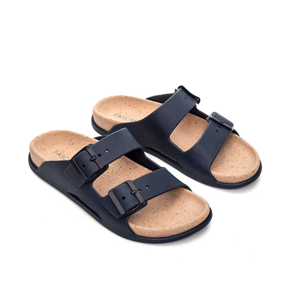 Chinelo Masculino Fascar com Tiras Ajustáveis Azul-Marinho em Borracha