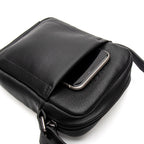 Bolsa Masculina Shoulder Bag Fascar Preta em Couro
