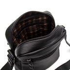 Bolsa Masculina Shoulder Bag Fascar Preta em Couro