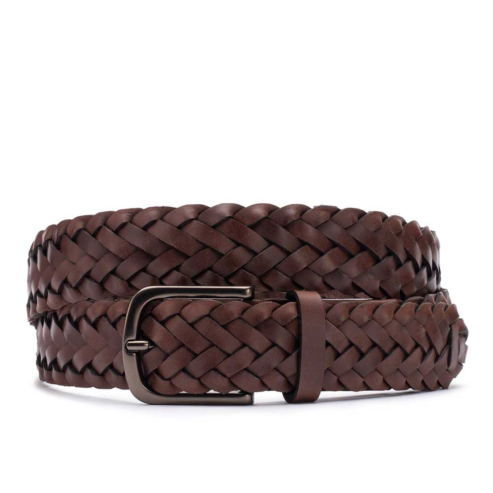 Cinto Masculino Casual Fascar Marrom em Couro